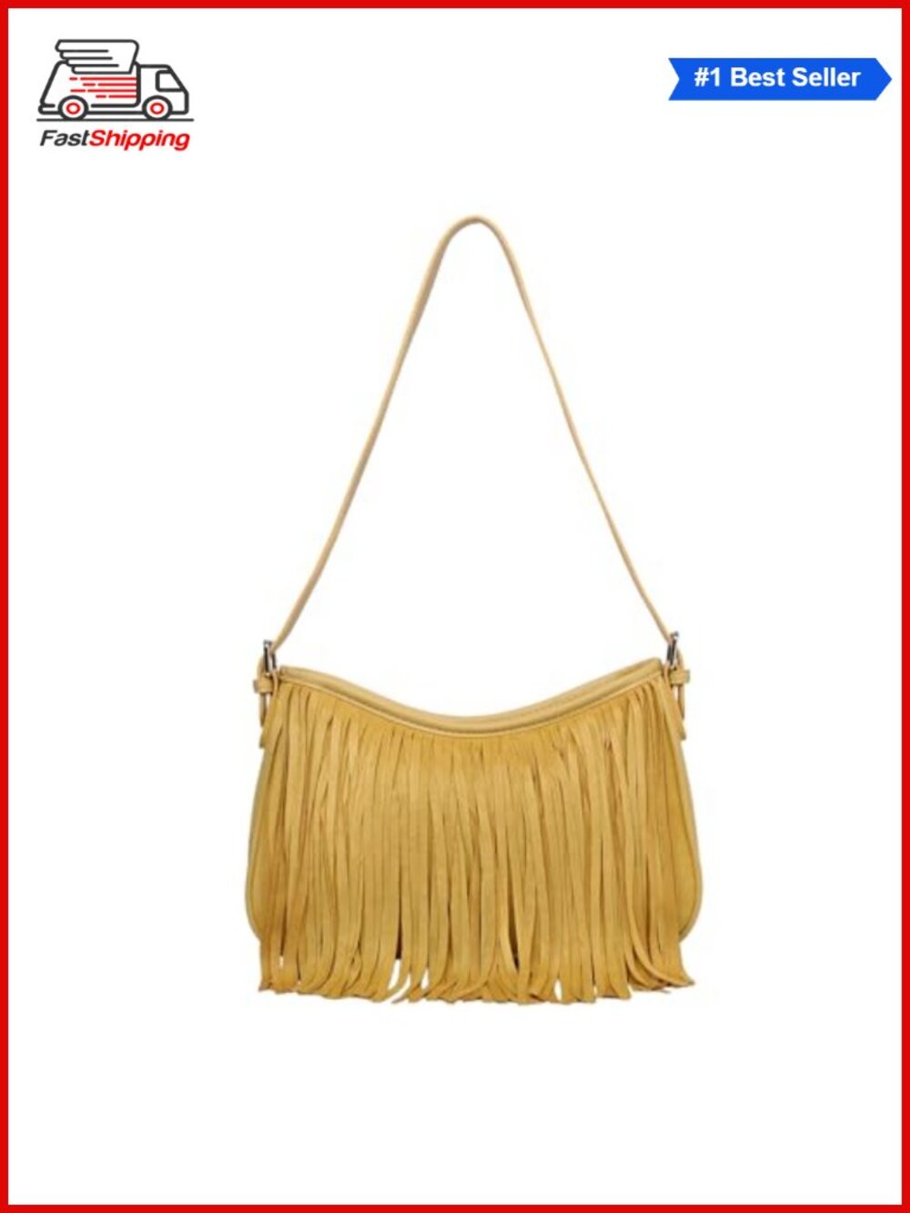 ✨ Vegan Suede Fringe Hobo Shoulder Bag Underarm Crossbody Purse